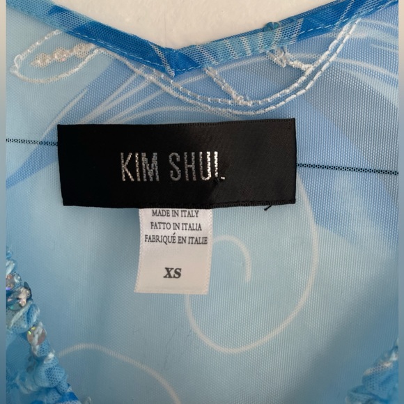 KIM SHUI Sheer Mini Dress in Baby Blue Size XS - Picture 5 of 10